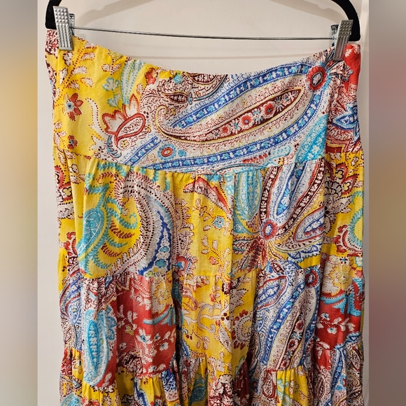 NWT - Linen - Lauren Ralph Lauren Cotton Lined Boho Skirt - Size L - Picture 4 of 8